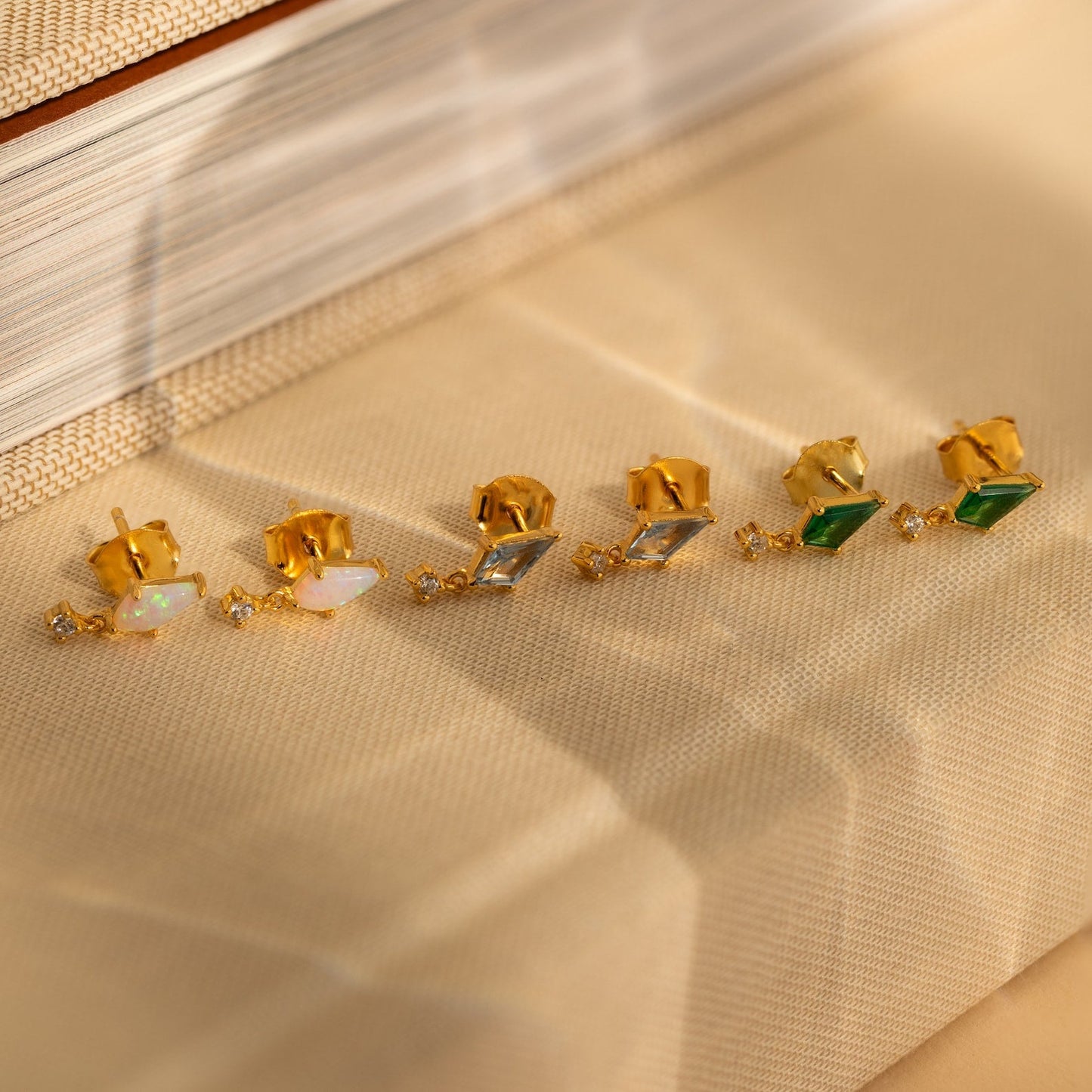 Whimsical Elegance: Kite Gemstone Stud Earrings