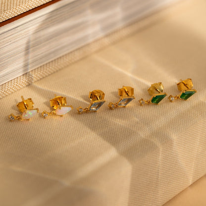 Whimsical Elegance: Kite Gemstone Stud Earrings