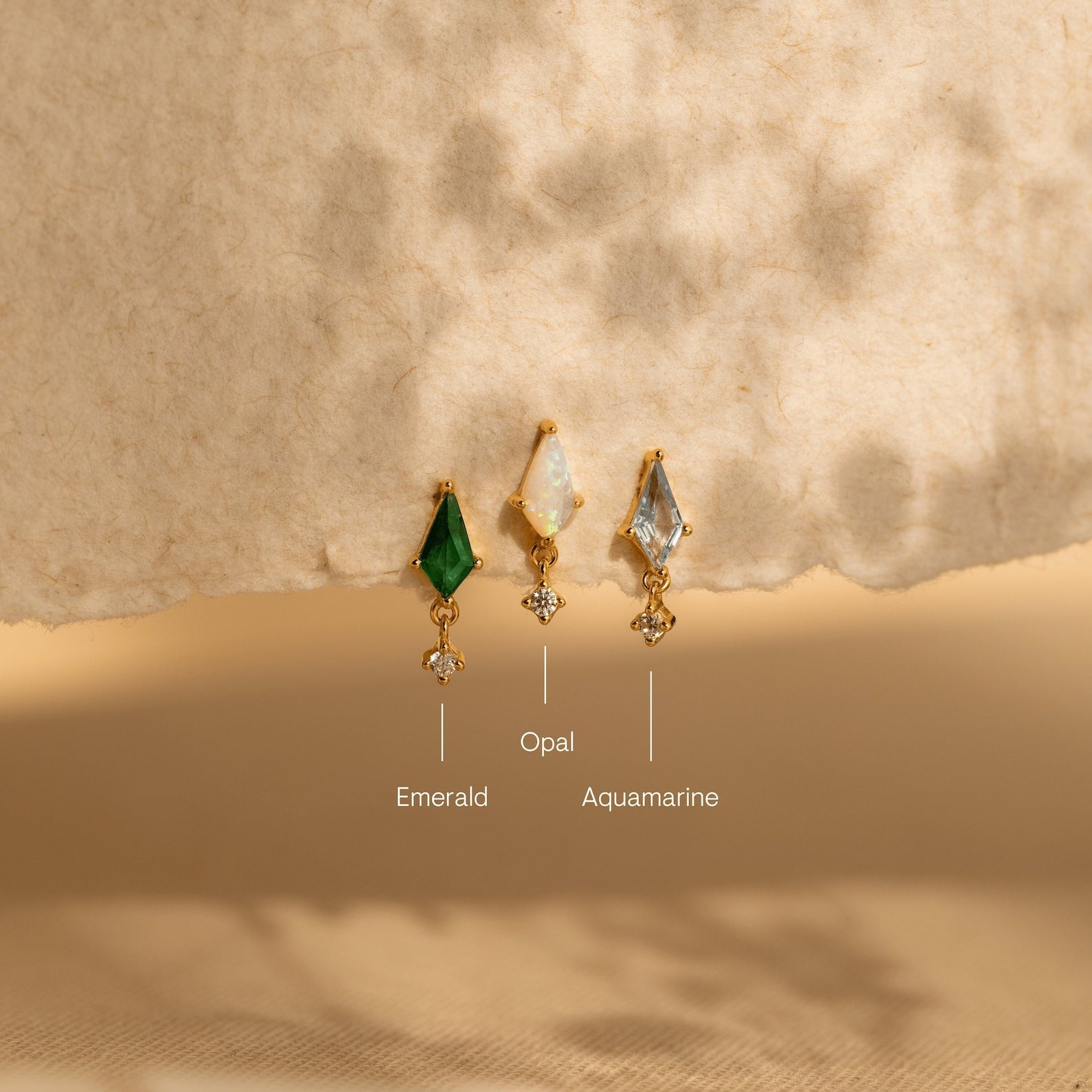 Whimsical Elegance: Kite Gemstone Stud Earrings