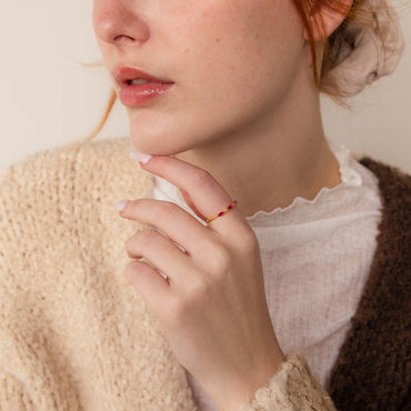 Triple Marquise Birthstone Ring Rose Gold
