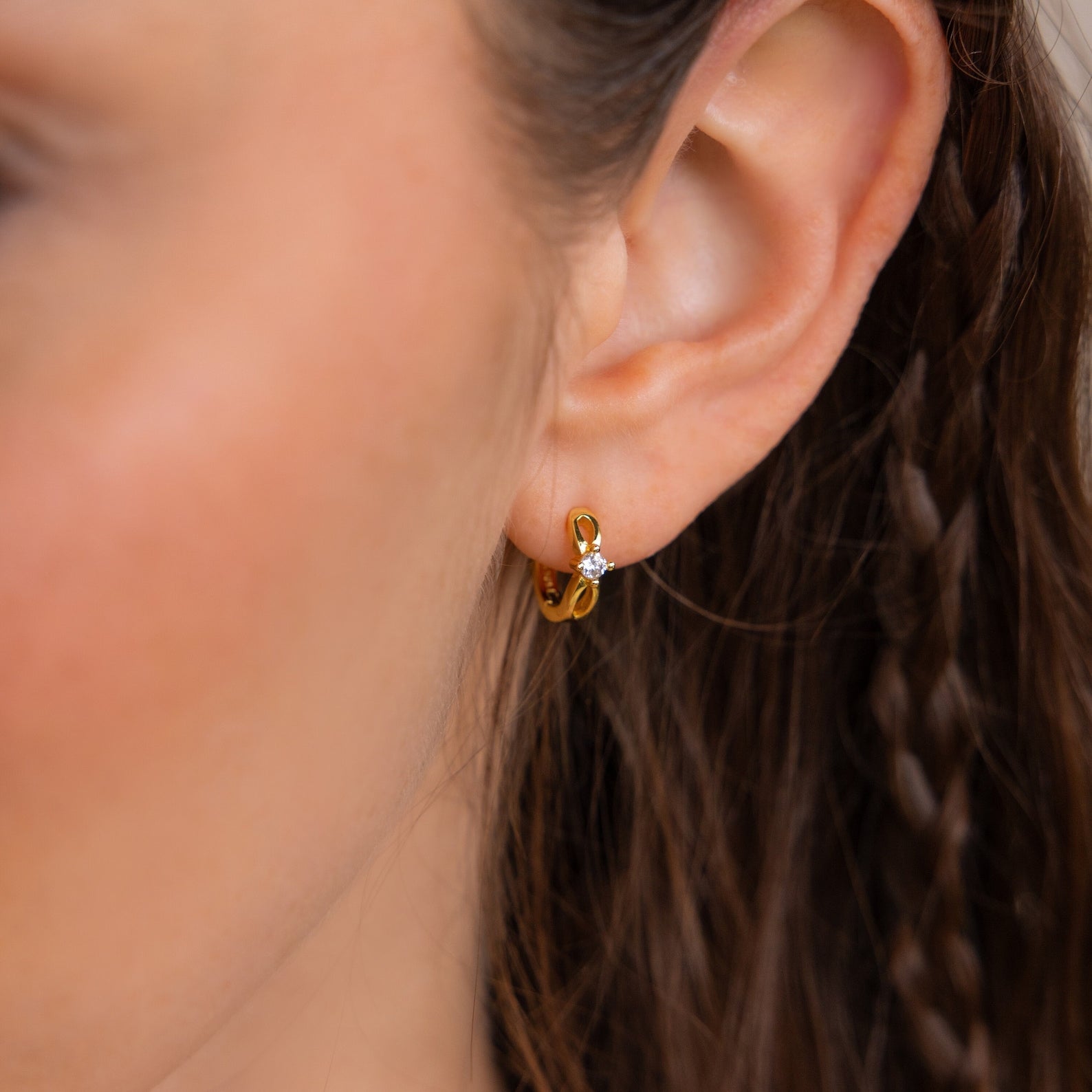 Diamond Infinity Hoops 18K Gold