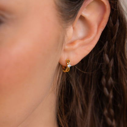 Diamond Infinity Hoops 18K Gold