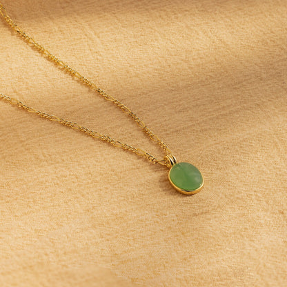Jade Oval Pendant Necklace
