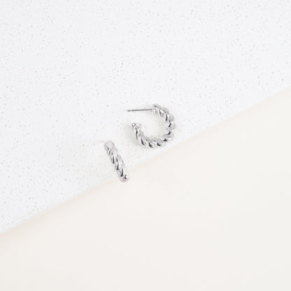 Remi Twist Hoops Sterling Silver