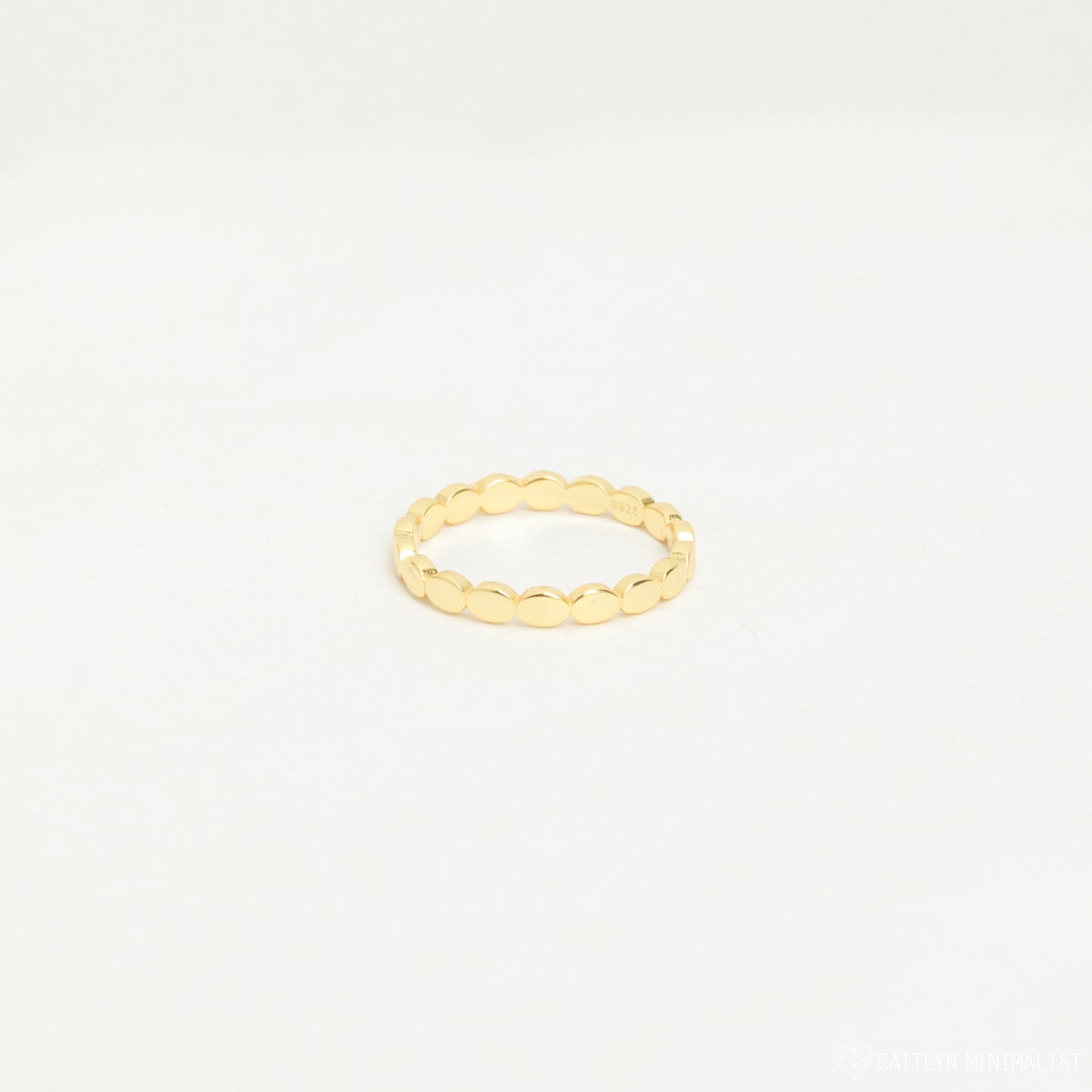 Regal Beaded Stackable Ring 18K Gold