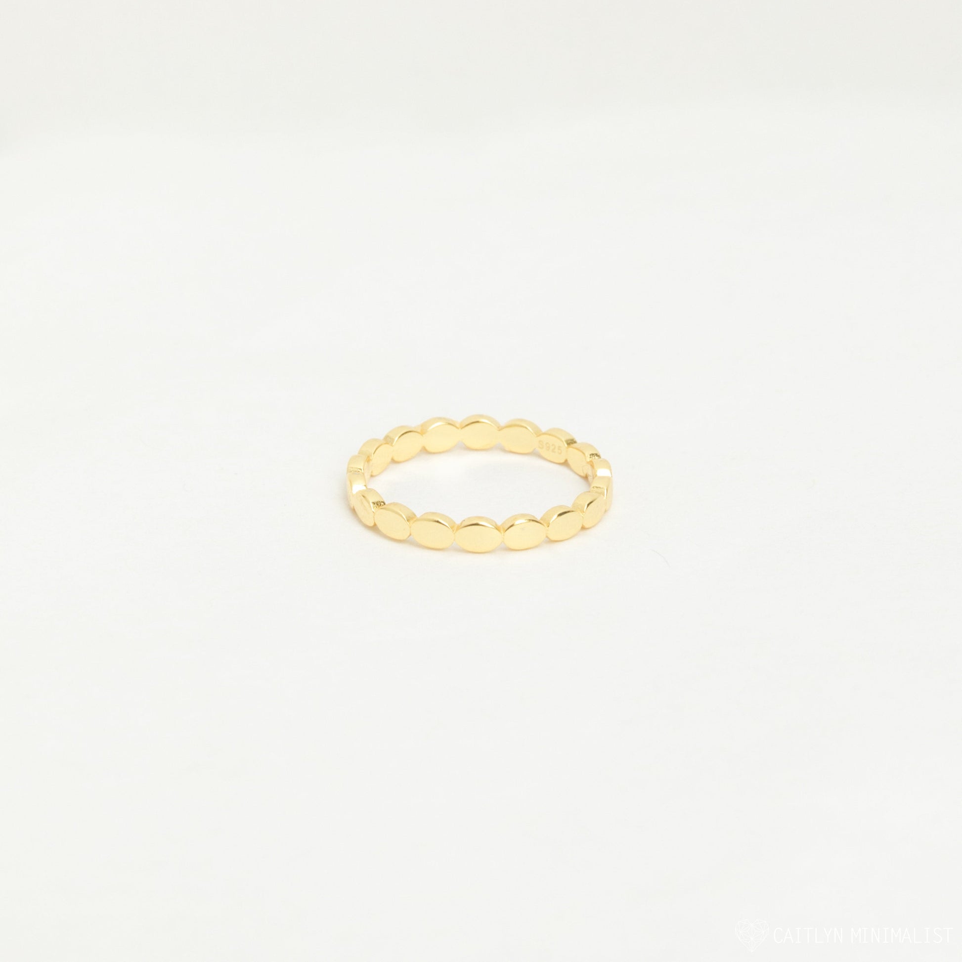 Regal Beaded Stackable Ring 18K Gold