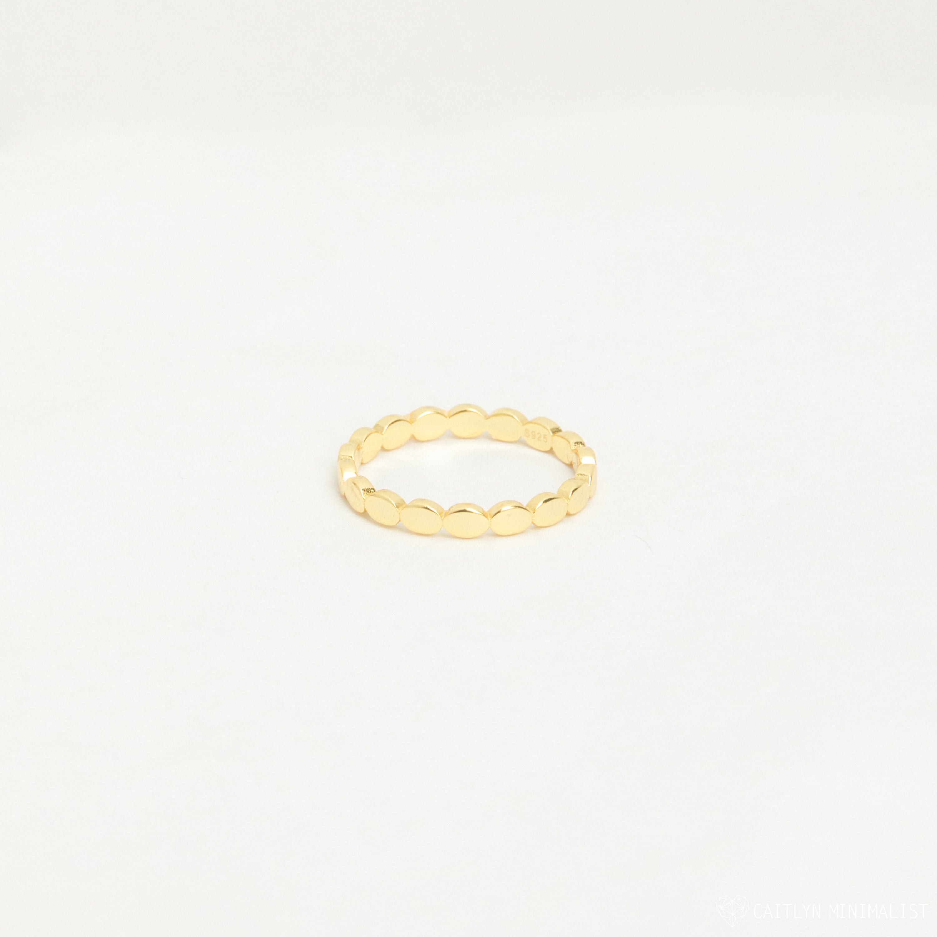 Regal Beaded Stackable Ring 18K Gold
