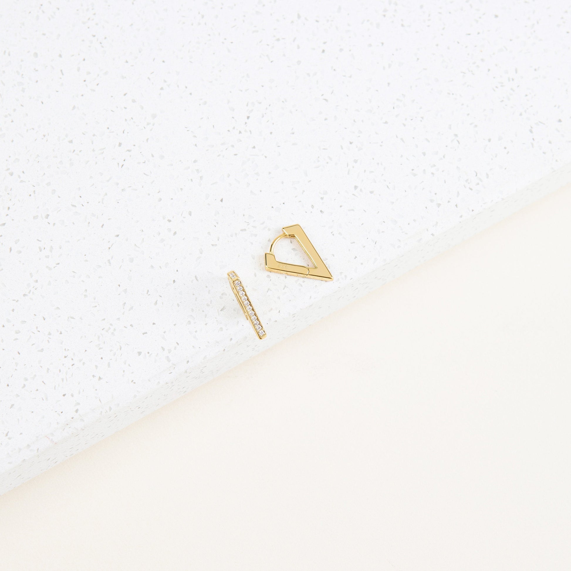 Ezra Triangle Earrings 18K Gold