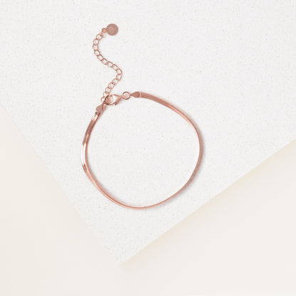 Herringbone Bracelet Rose Gold