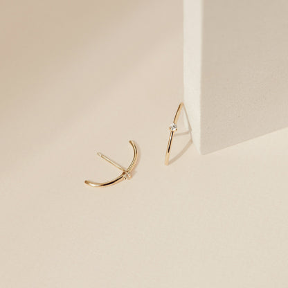 Sleek Sophistication: Arc Diamond Stud Earrings