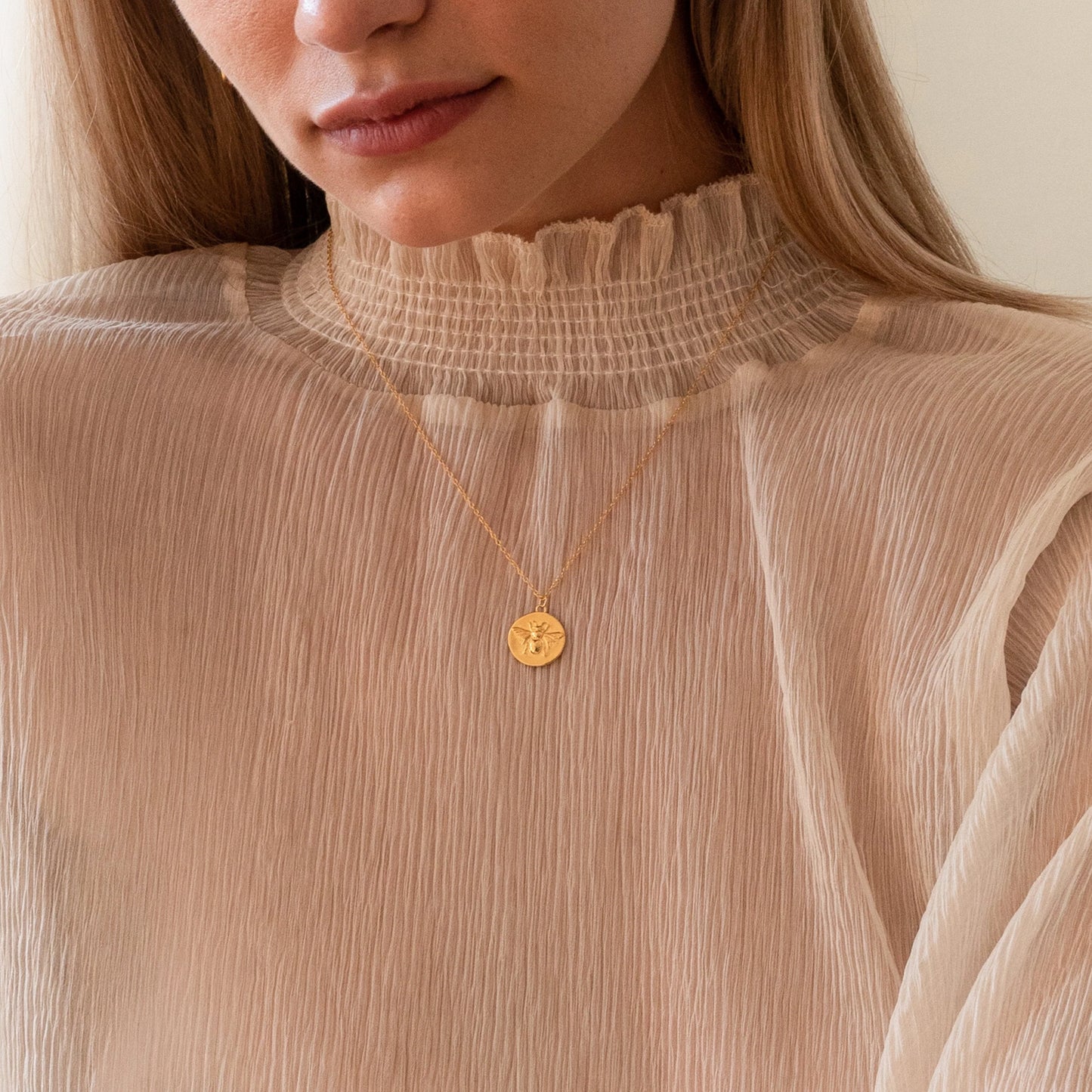 Bee Coin Pendant Necklace