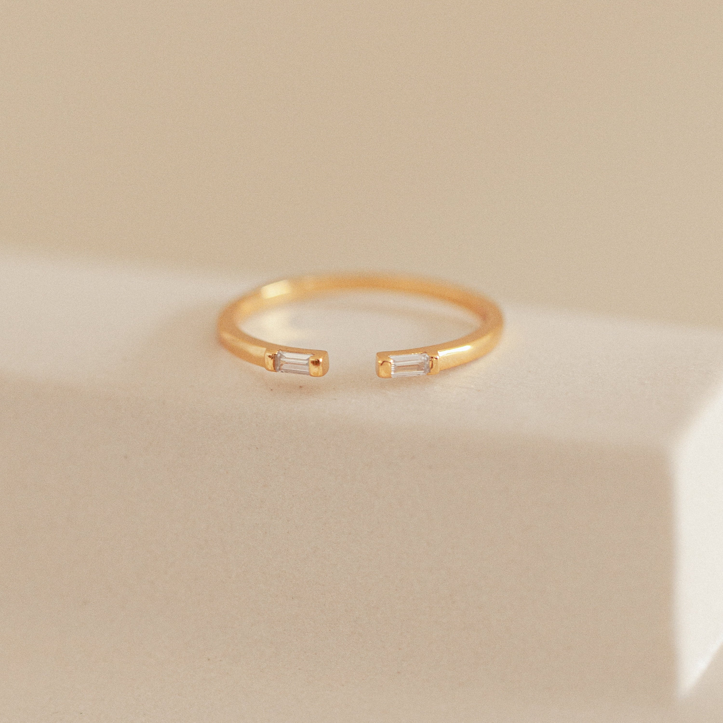 Duo Baguette Ring Sterling Silver