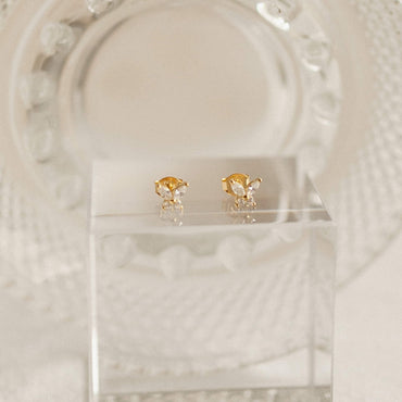 Fluttering Elegance: Butterfly Diamond Studs