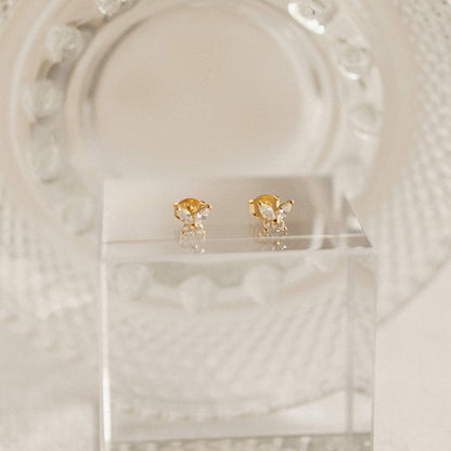 Fluttering Elegance: Butterfly Diamond Studs