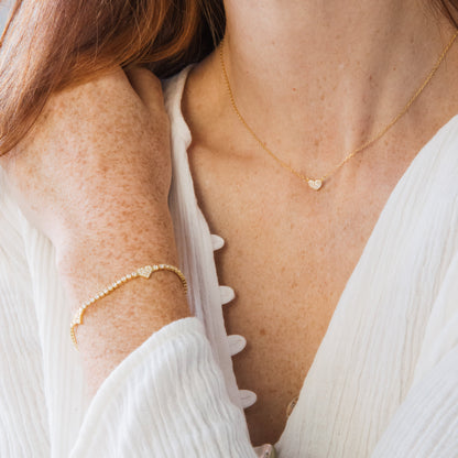 Pave Heart Bracelet