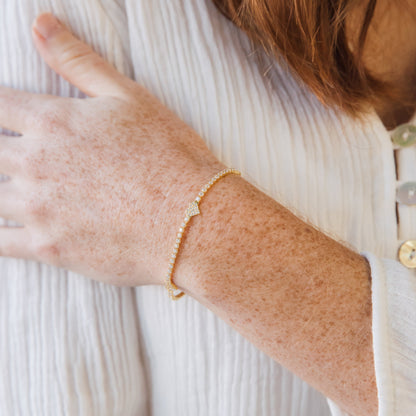 Pave Heart Bracelet