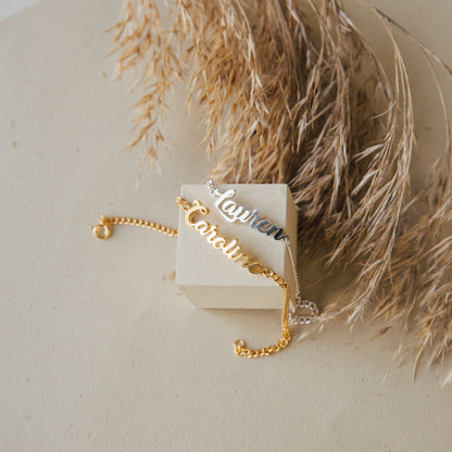 Ladybirds Name Curb Bracelet Rose Gold