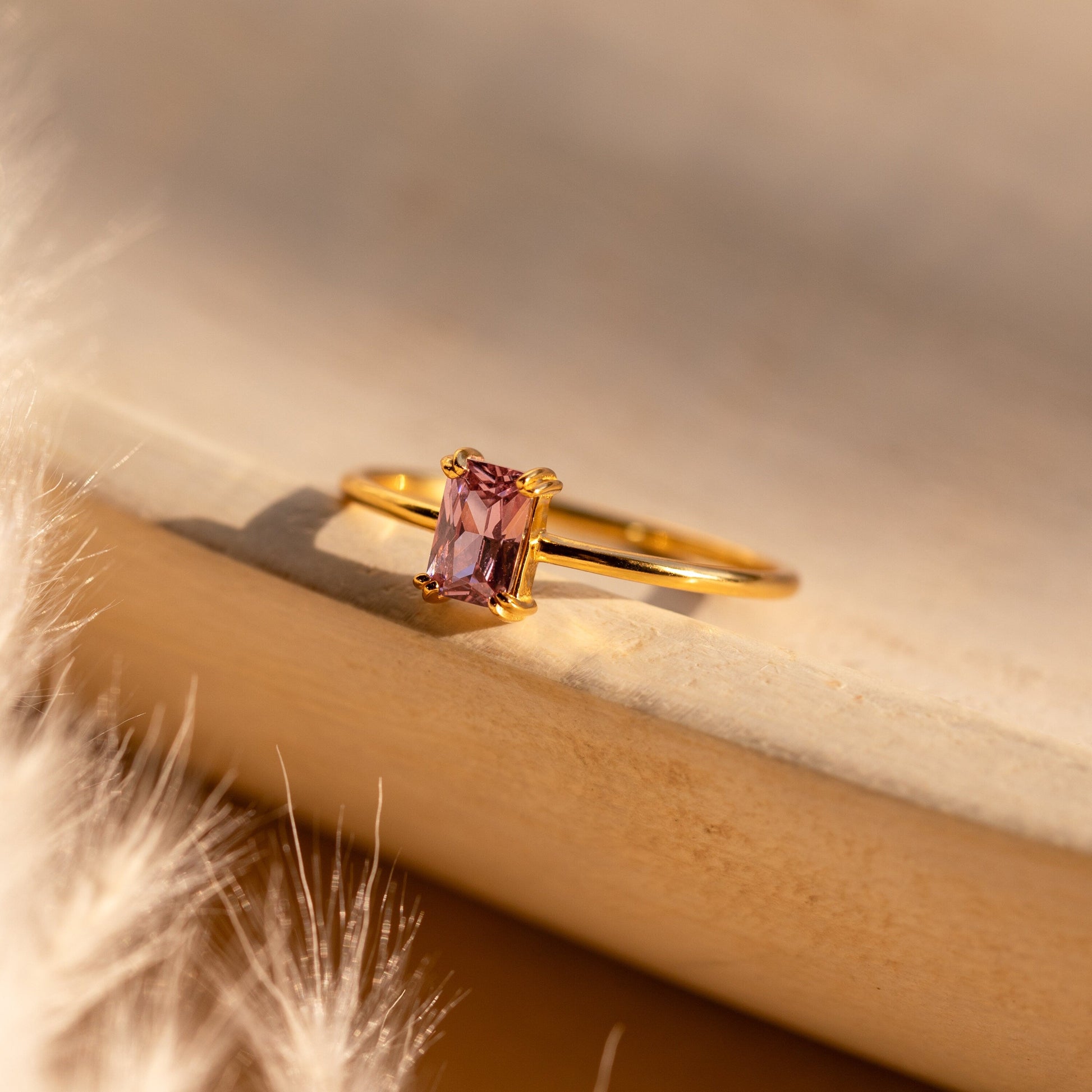 Embrace Feminine Elegance with the Blush Pink Emerald Ring