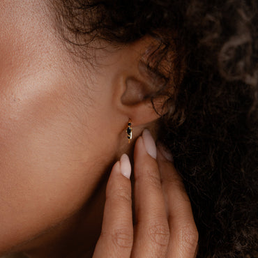 Captivating Elegance: Amaya Black Diamond Threader Earrings