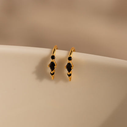 Captivating Elegance: Amaya Black Diamond Threader Earrings