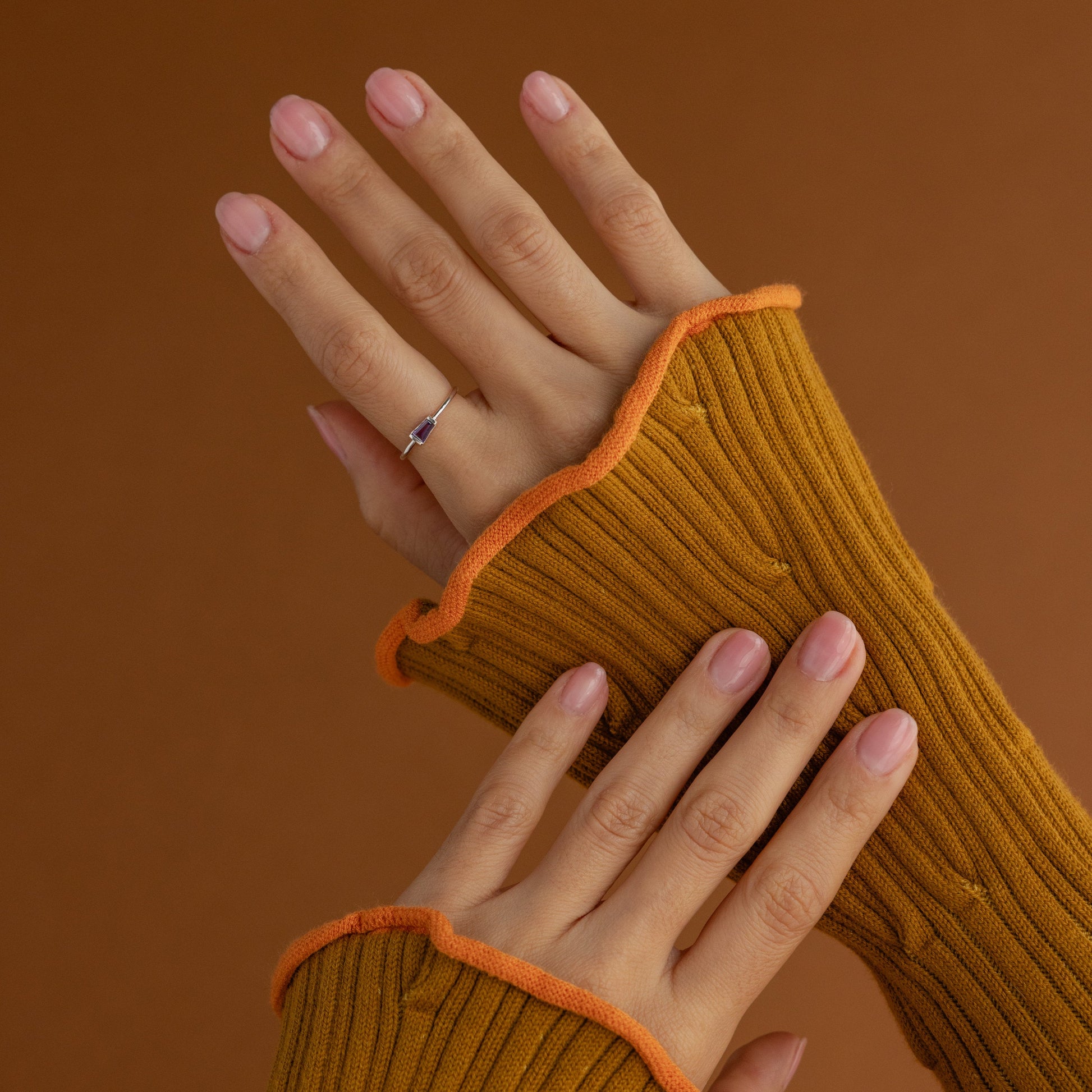 Irregular Baguette Birthstone Ring 18K Gold
