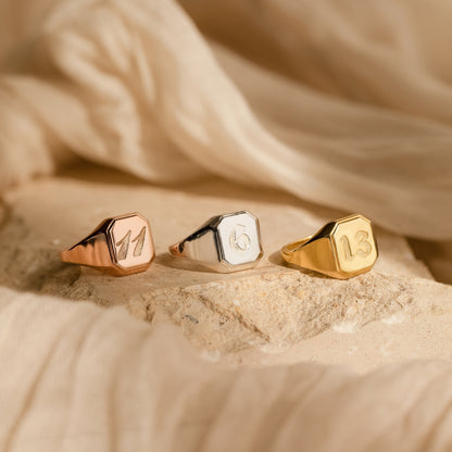 Carry Your Lucky Charm Everywhere with the Lucky Number Signet Ring Rose Gold