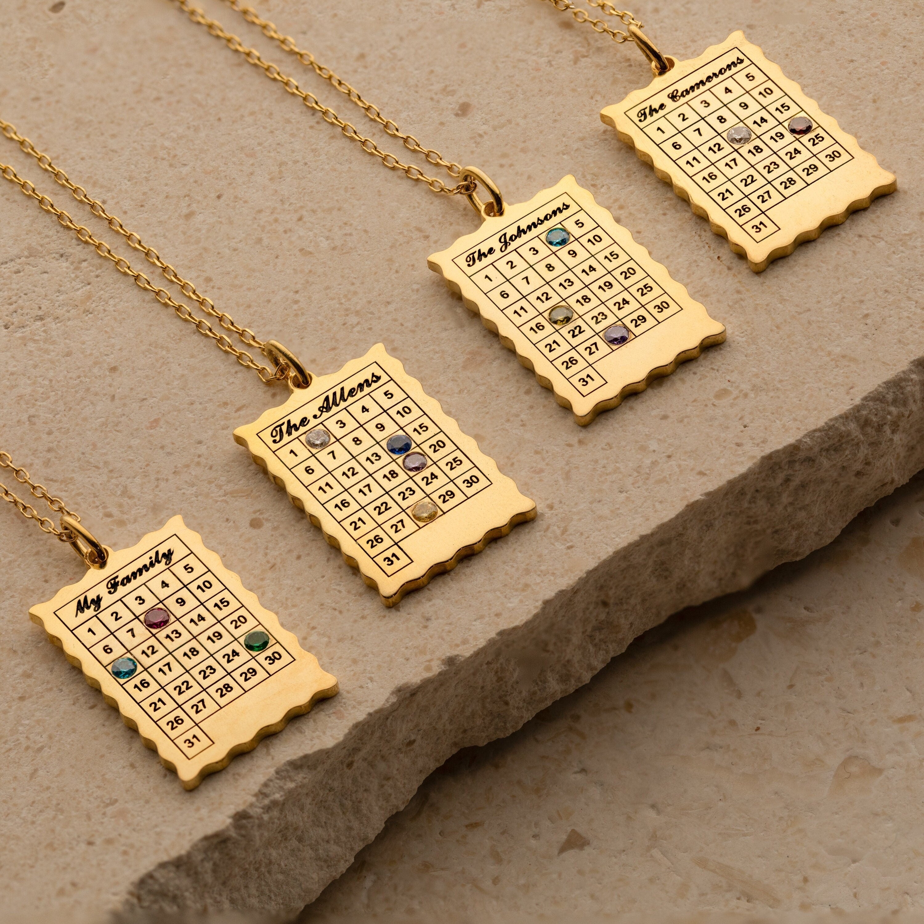 Cherished Memories: Calendar Birthstone Charm Necklace