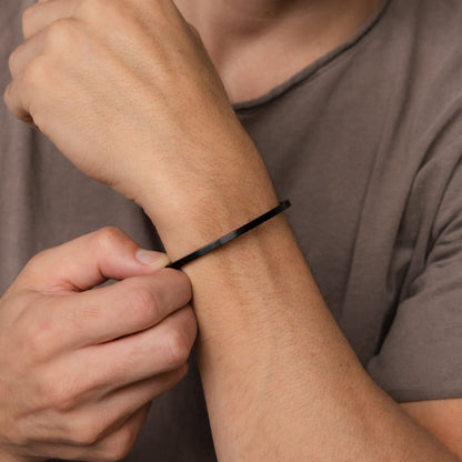 Men's Black Cuff Bracelet Black
