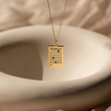 Cherished Memories: Calendar Birthstone Charm Necklace