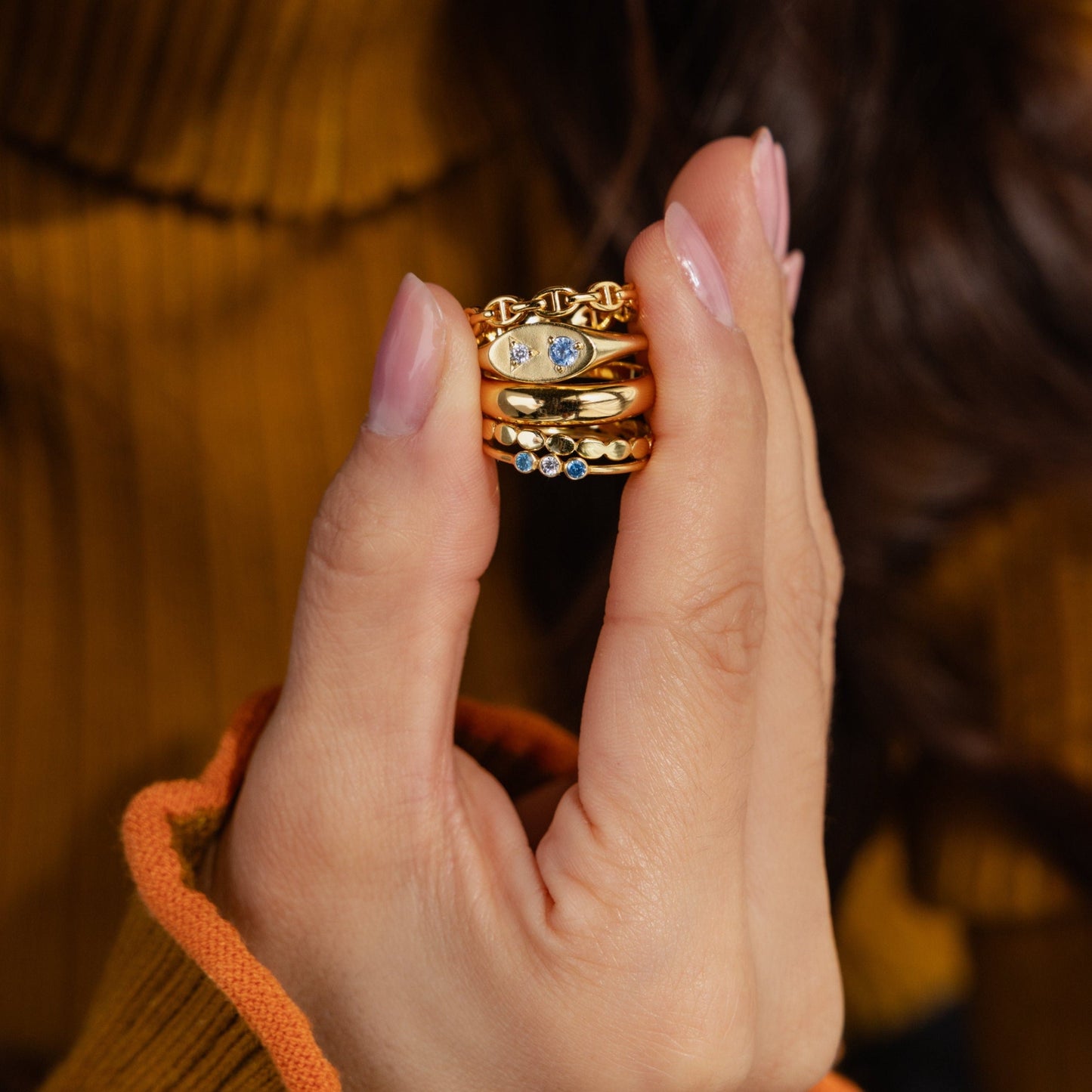 Mixed Birthstone Signet Ring: Timeless Elegance