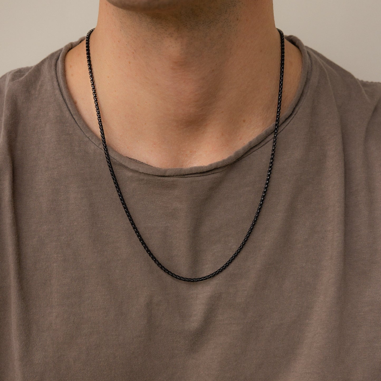 Men's Black Rolo Chain Black