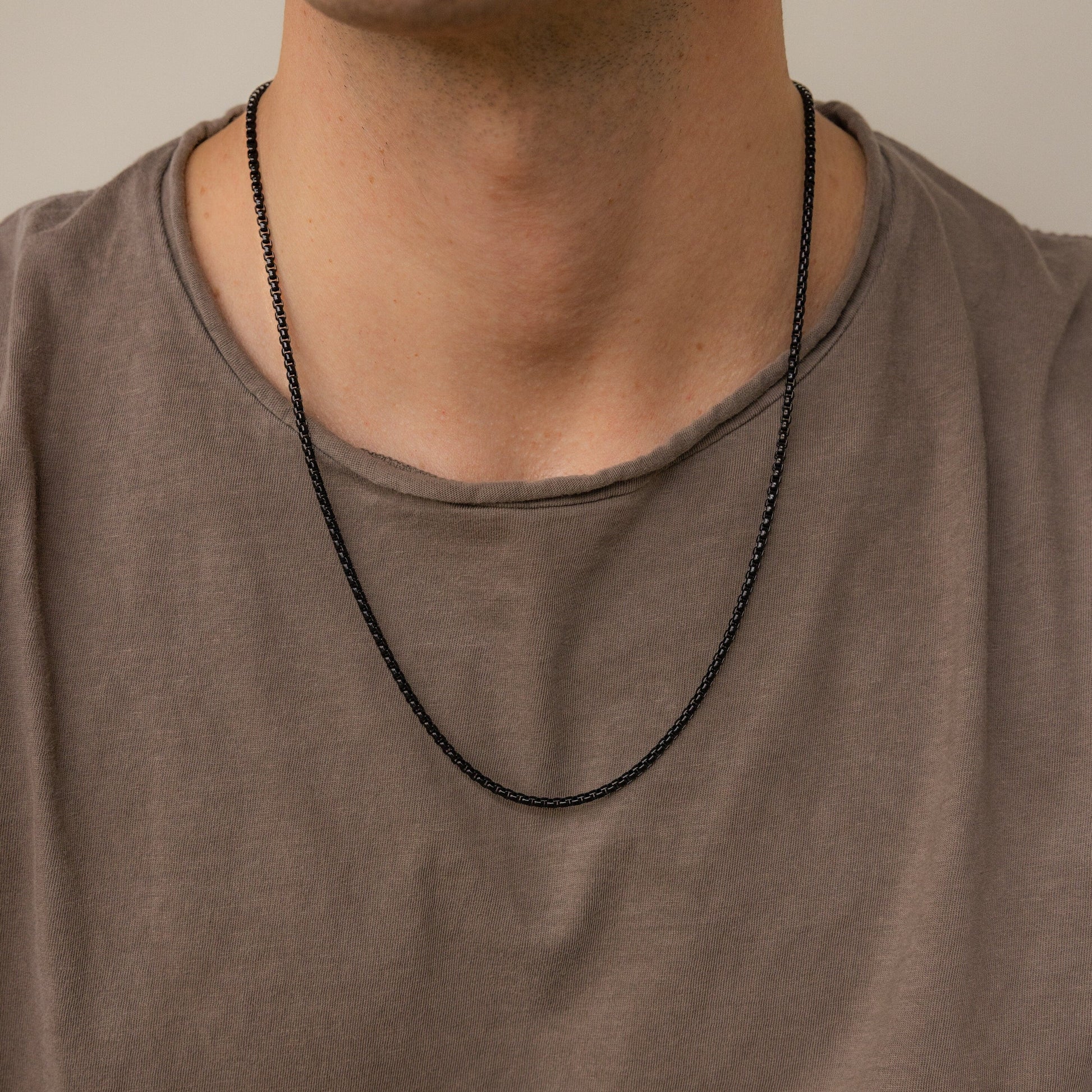Men's Black Rolo Chain Black
