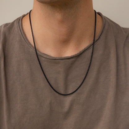 Men's Black Rolo Chain Black