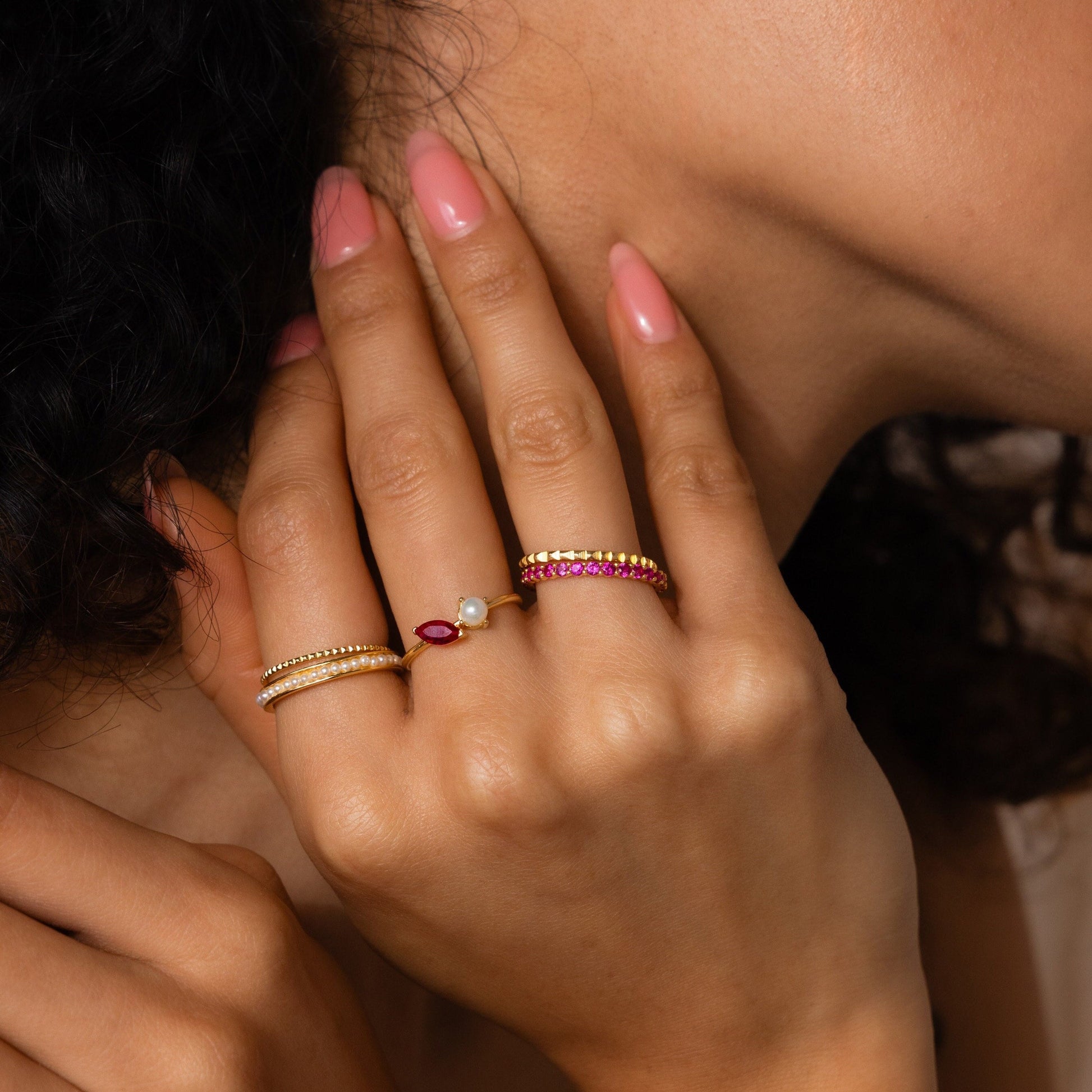 Eternity Tennis Birthstone Ring Sterling Silver