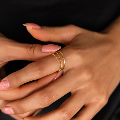 Versatile Elegance: The Textured Stacking Ring Set