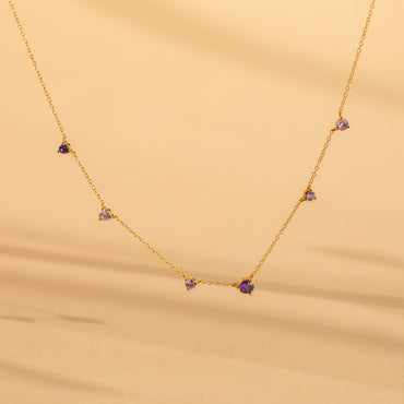 Radiant Grace: Amethyst Station Necklace