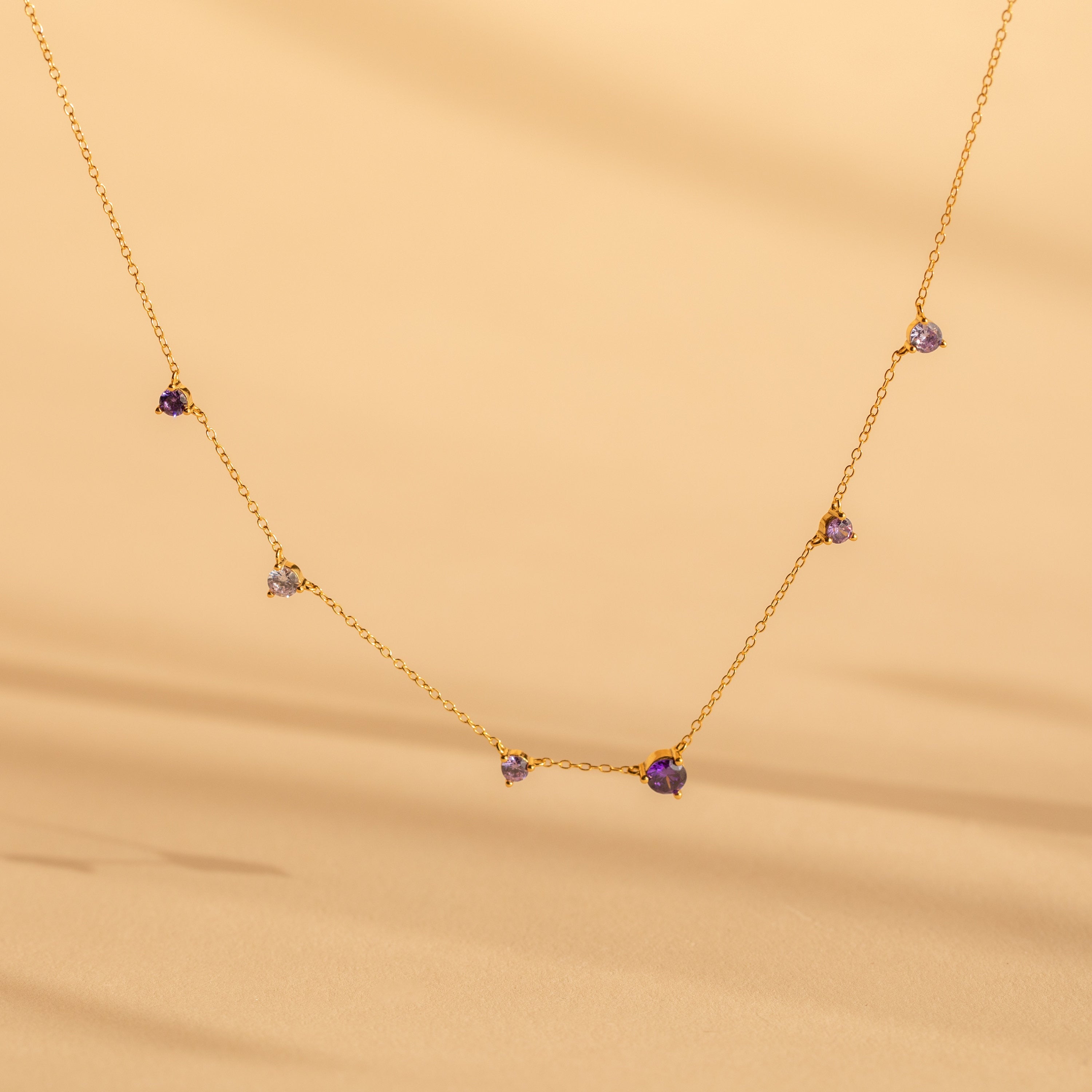Radiant Grace: Amethyst Station Necklace