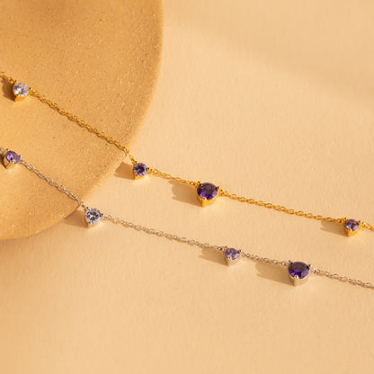 Radiant Grace: Amethyst Station Necklace