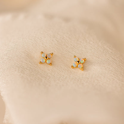 Ivy Opal Flower Studs 18K Gold
