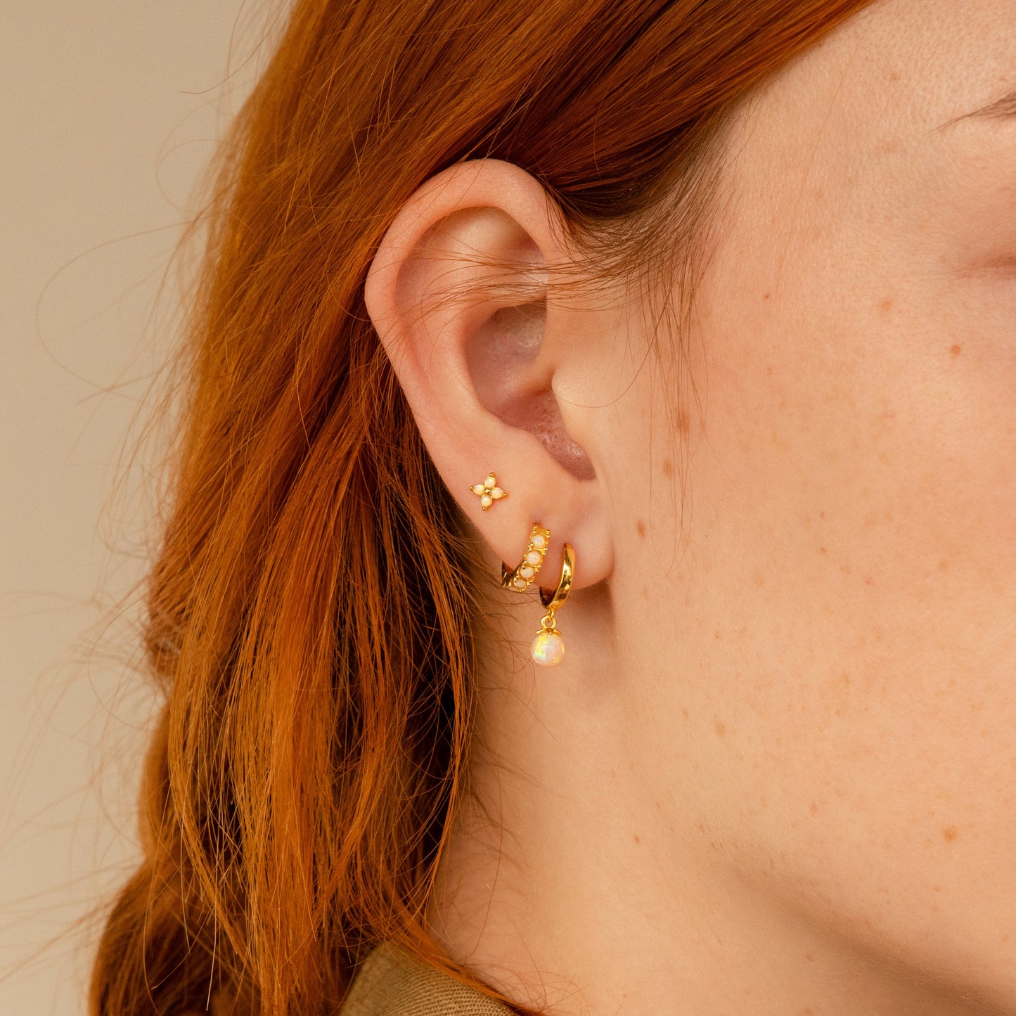 Ivy Opal Flower Studs