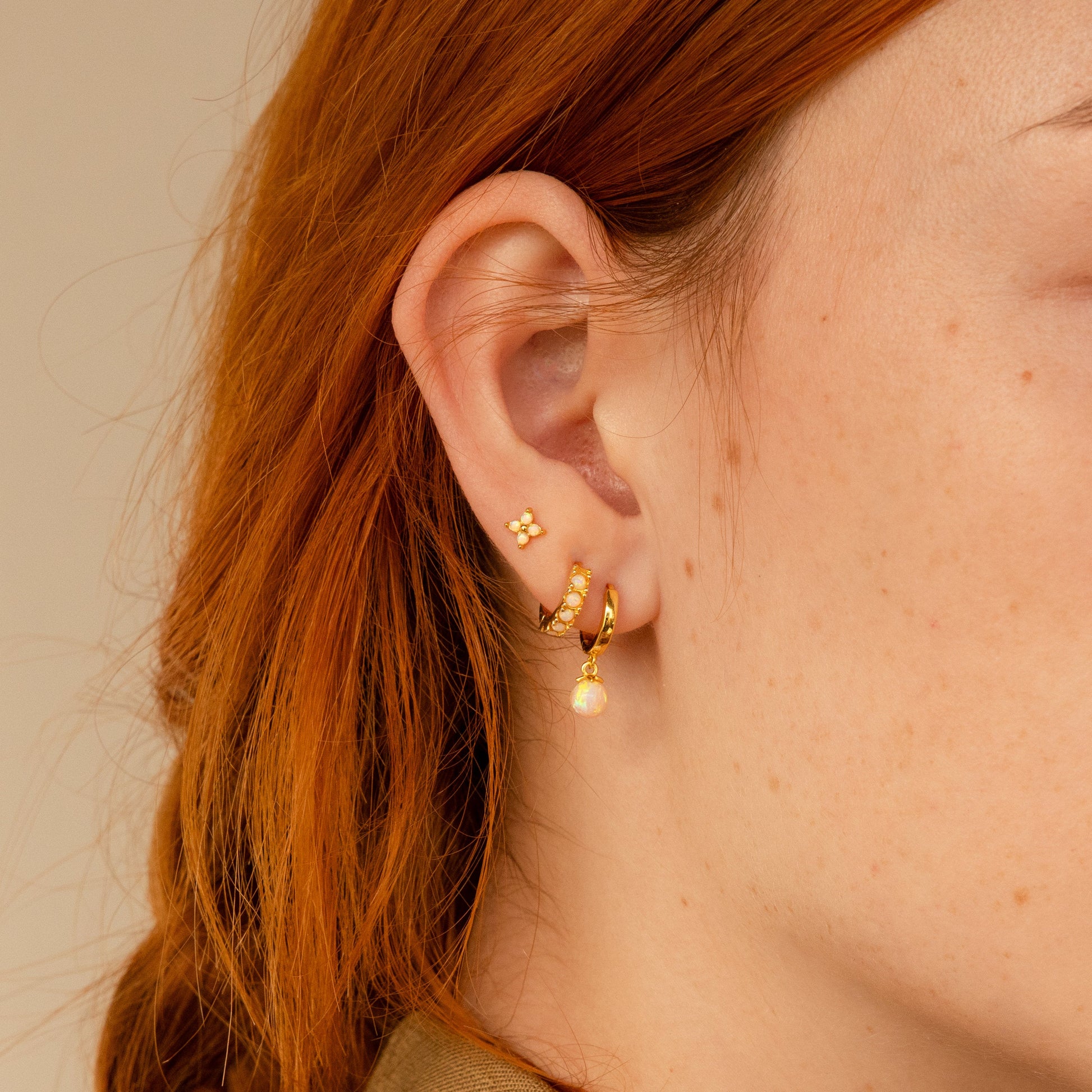 Ivy Opal Flower Studs