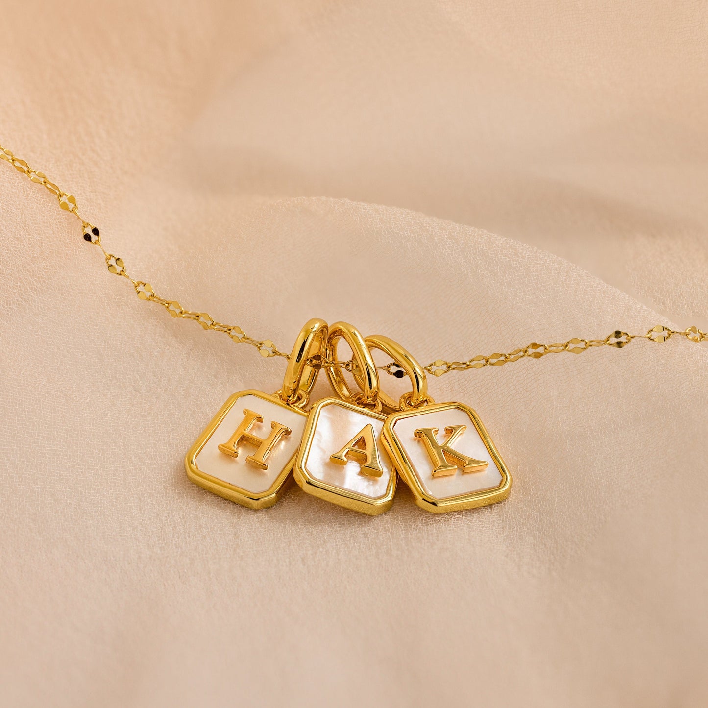 Mother of Pearl Initial Charm