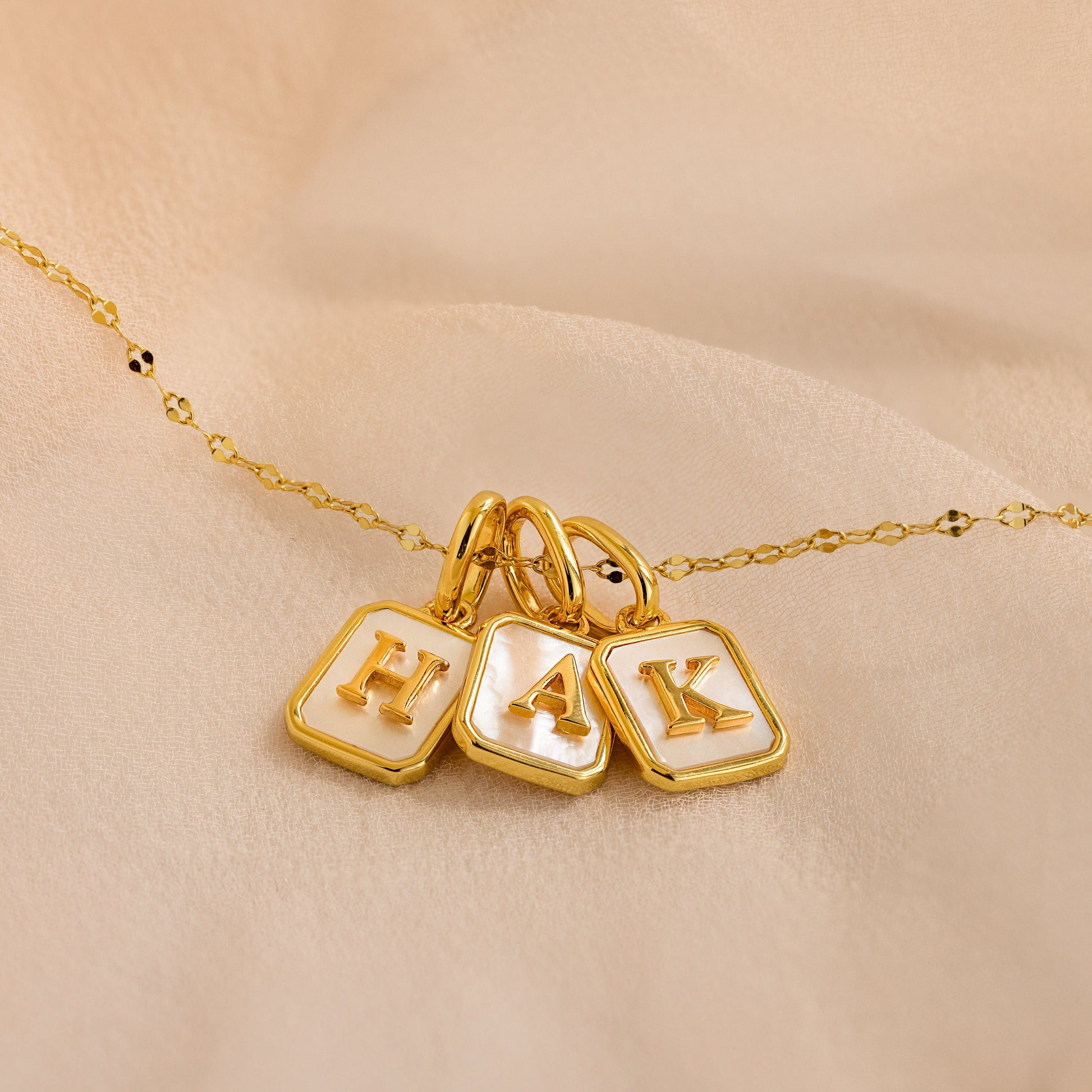 Mother of Pearl Initial Charm