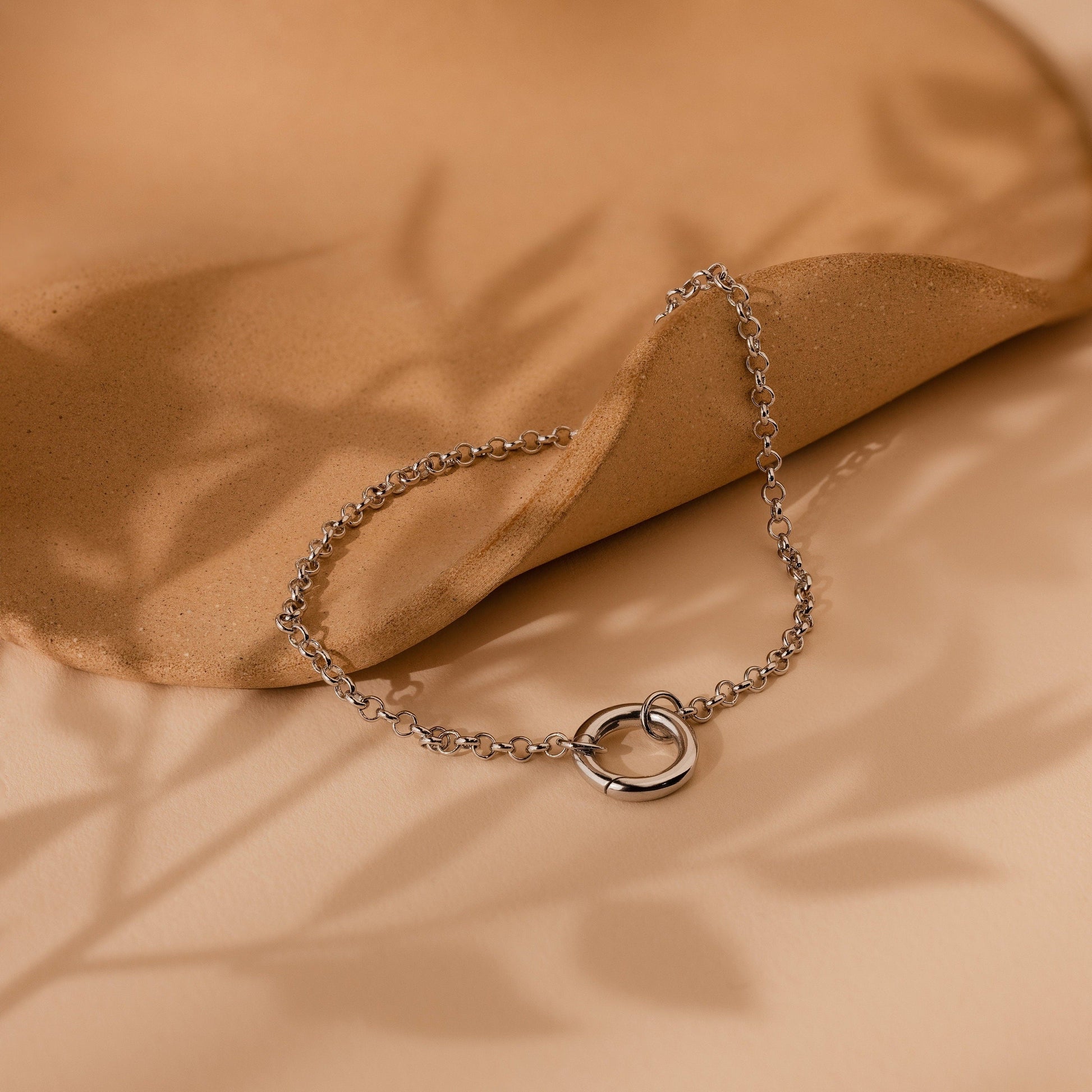 Personalized Chic: Minimalist Circle Bracelet Sterling Silver