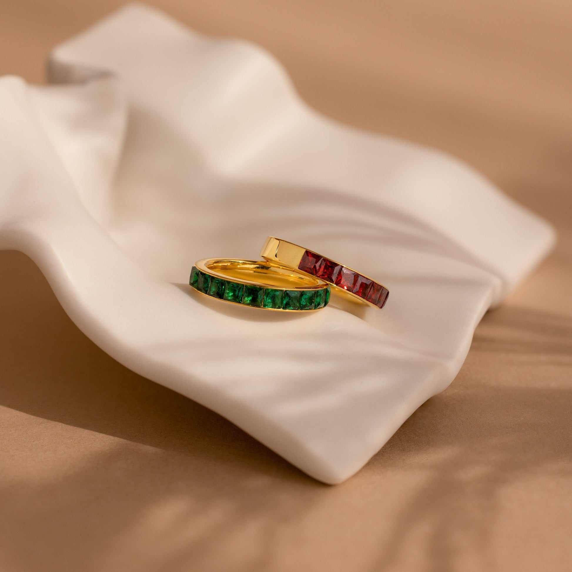 Birthstone Inlay Band Sterling Silver
