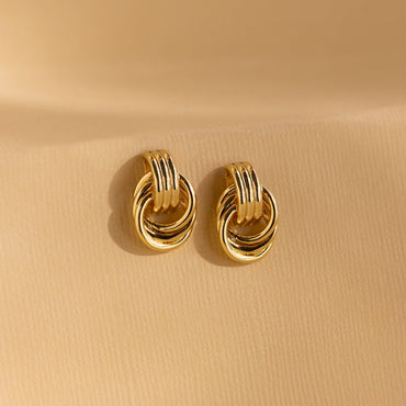 Mini Triple Knot Earrings 18K Gold