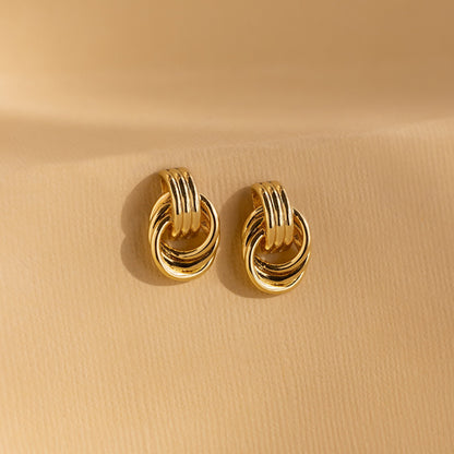 Mini Triple Knot Earrings 18K Gold