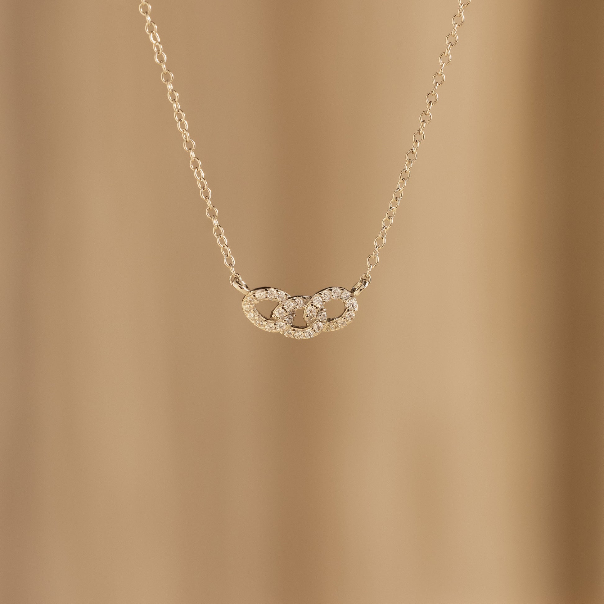 Pave Link Necklace Sterling Silver