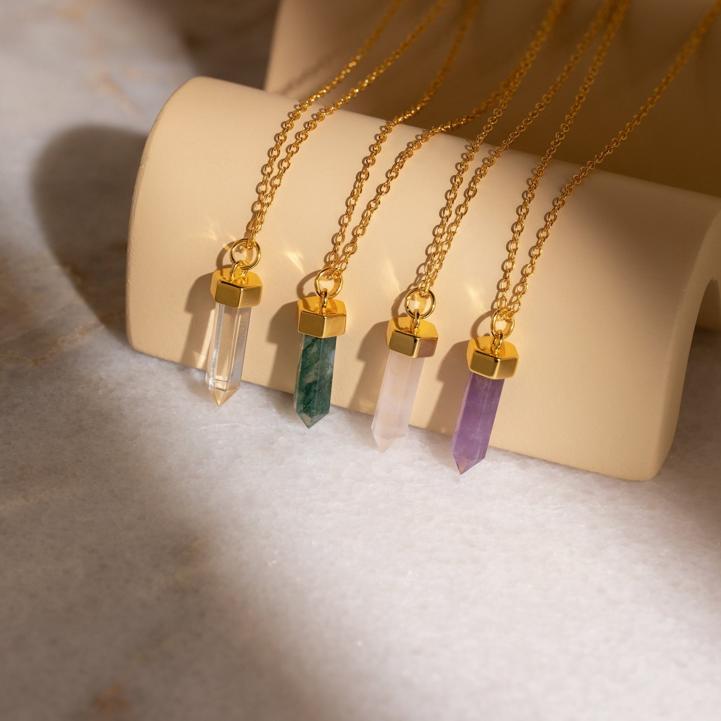 Cosmic Clarity: Clear Quartz Hexagonal Pendant Necklace