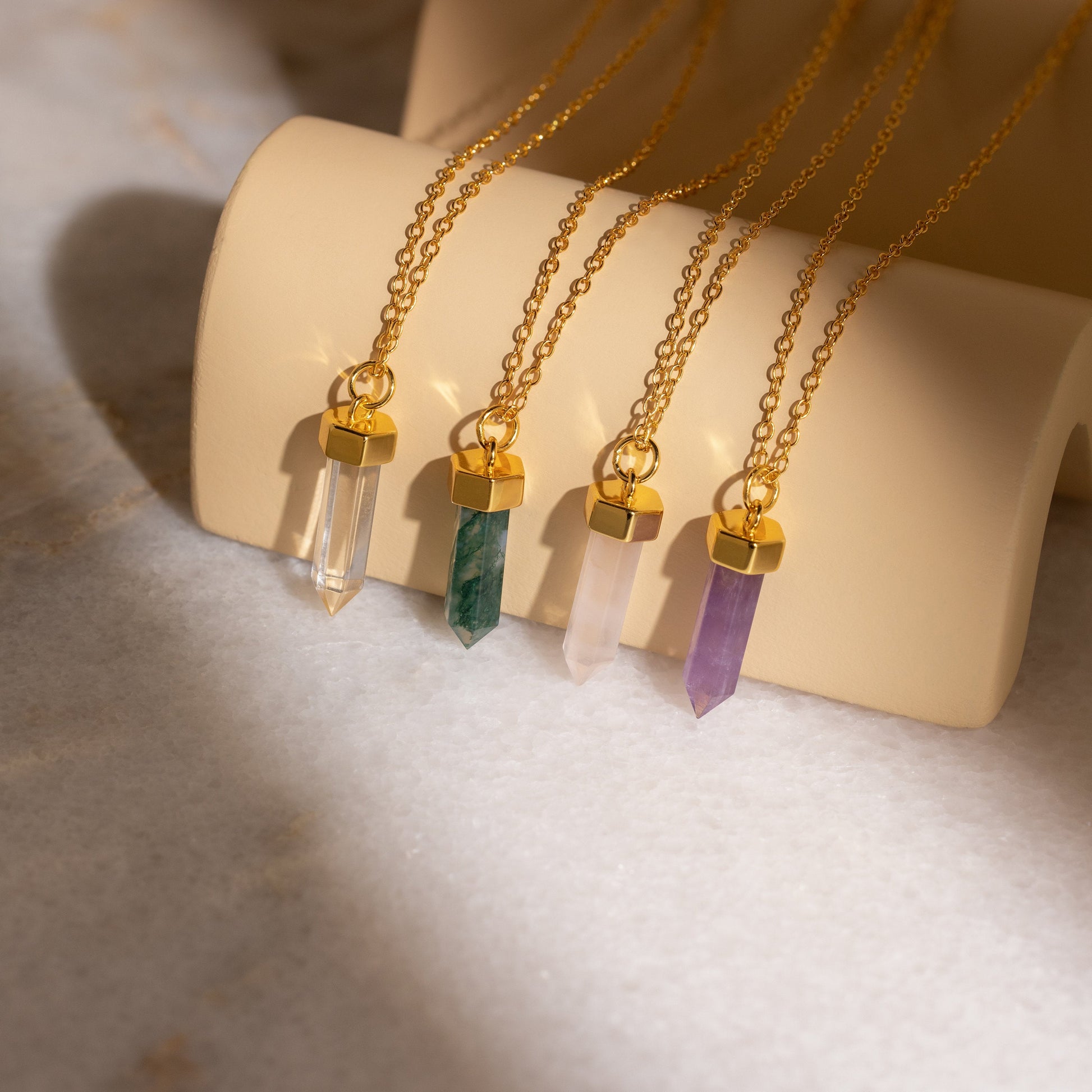Cosmic Clarity: Clear Quartz Hexagonal Pendant Necklace